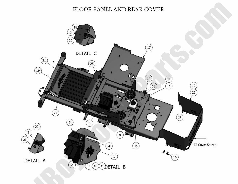 599 - Bad Boy Mower Parts Lookup > 2011 > CZT > Floor Panel