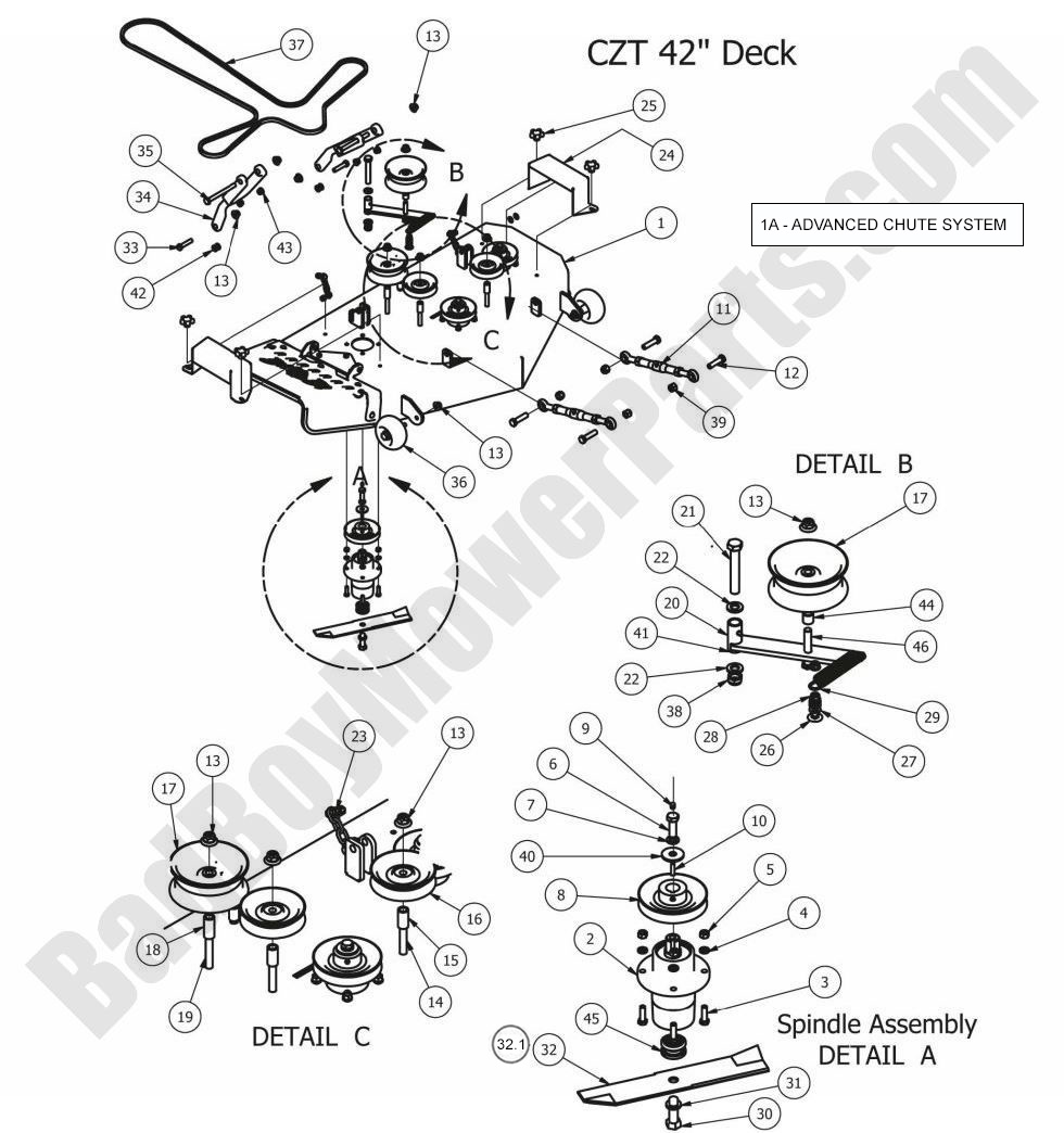 691 - Bad Boy Mower Parts Lookup > 2012 > CZT > 42\" Deck Assembly