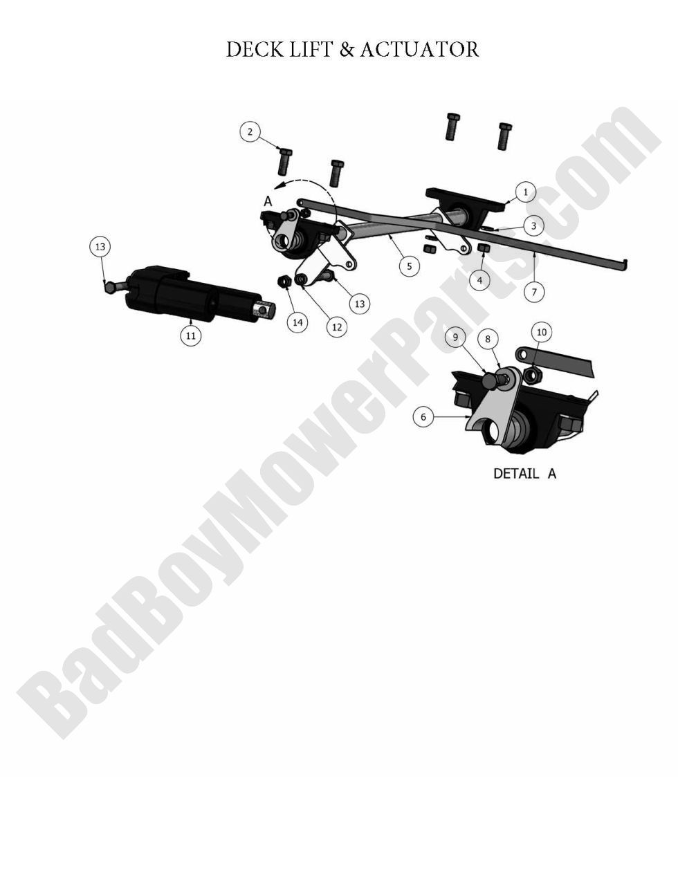 613 - Bad Boy Mower Parts Lookup > 2011 > Diesels > Deck Lift & Actuator