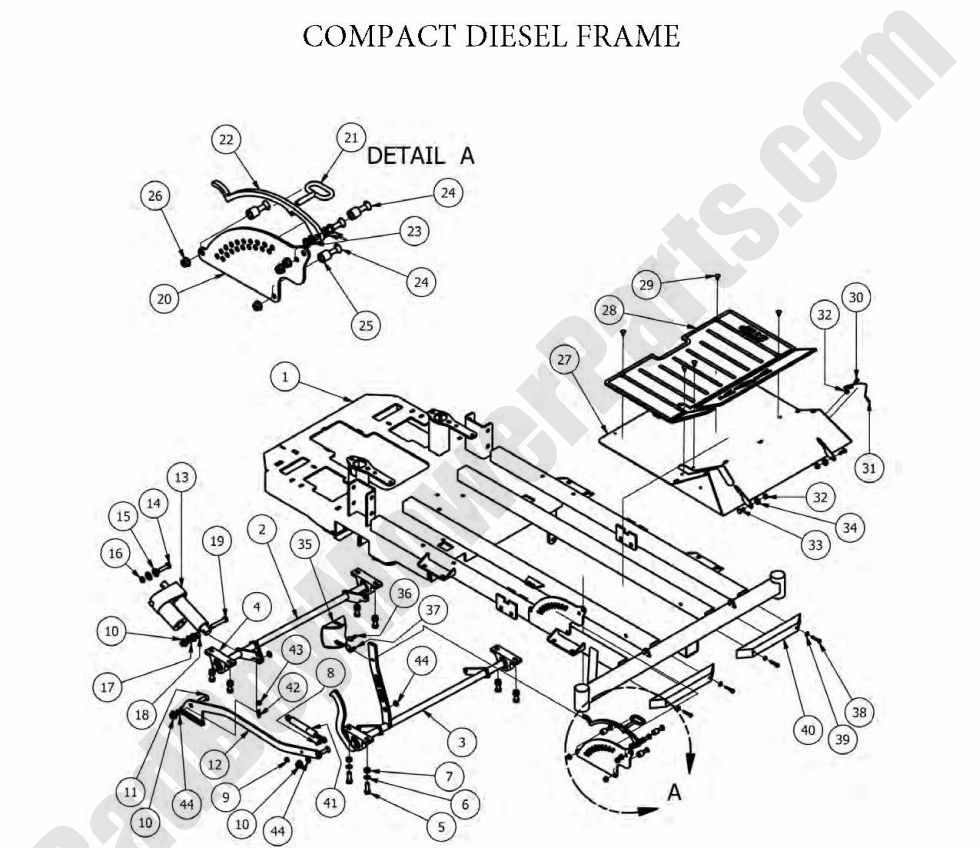 707 - Bad Boy Mower Parts Lookup > 2012 > Diesels > Frame (Compact Diesel)