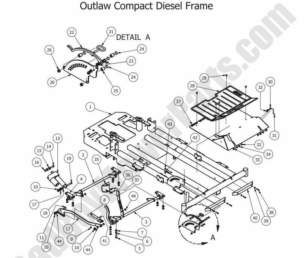808 - Bad Boy Mower Parts Lookup > 2013 > Diesels > Frame (Compact Diesel)