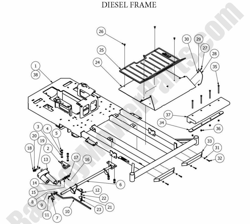 809 - Bad Boy Mower Parts Lookup > 2013 > Diesels > Frame (Diesel)