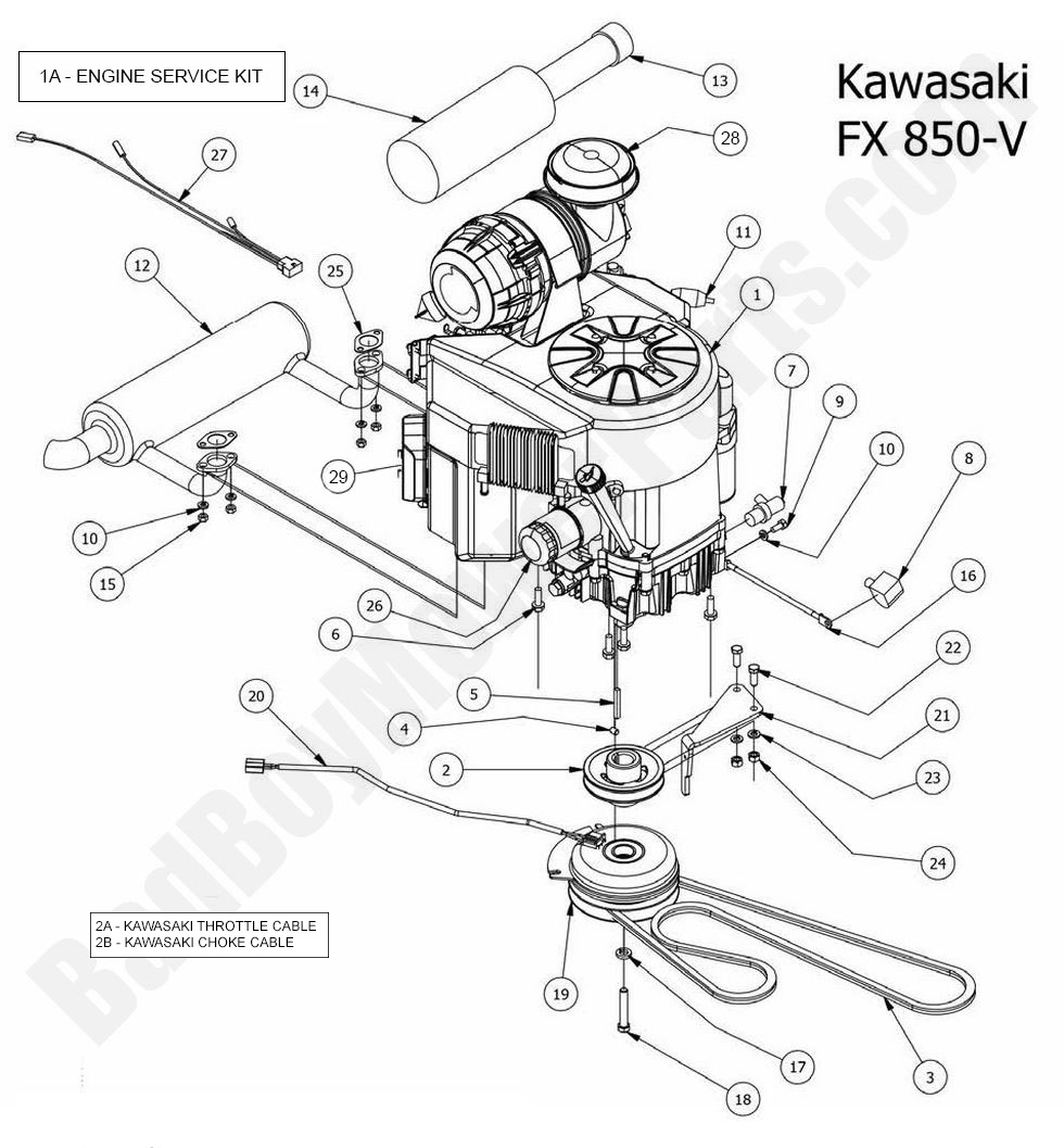 1228 - Bad Boy Mower Parts Lookup > 2015 > Outlaw & Outlaw Extreme > Engine - Kawasaki FX850