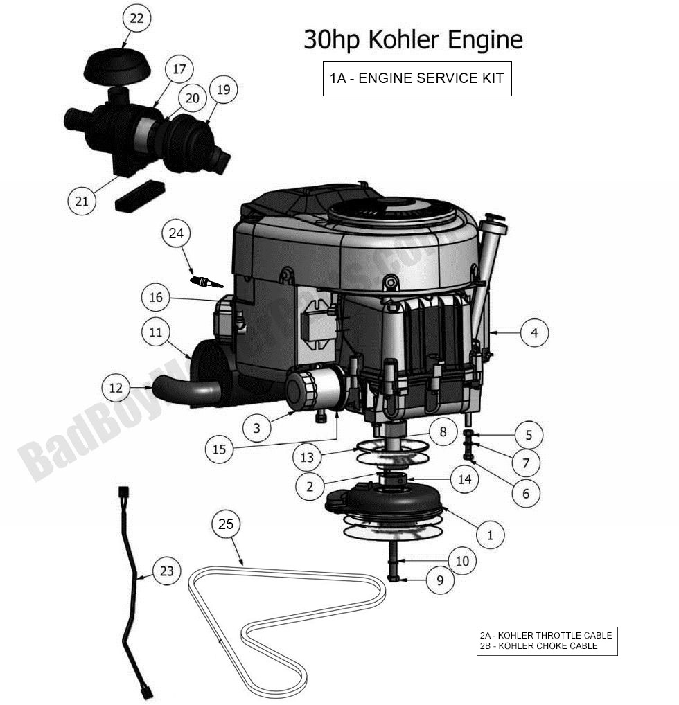 627 - Bad Boy Mower Parts Lookup > 2011 > Pup and Lightning > Engine - Kohler 30HP