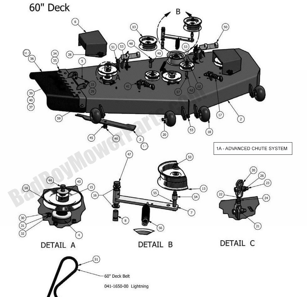 631 - Bad Boy Mower Parts Lookup > 2011 > Pup and Lightning > 60\" Deck Assembly