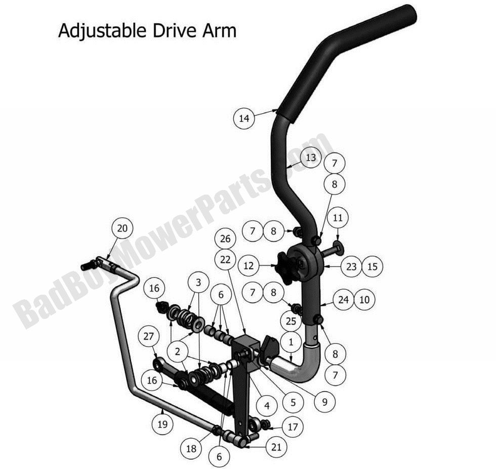634 - Bad Boy Mower Parts Lookup > 2011 > Pup and Lightning > Drive Arms