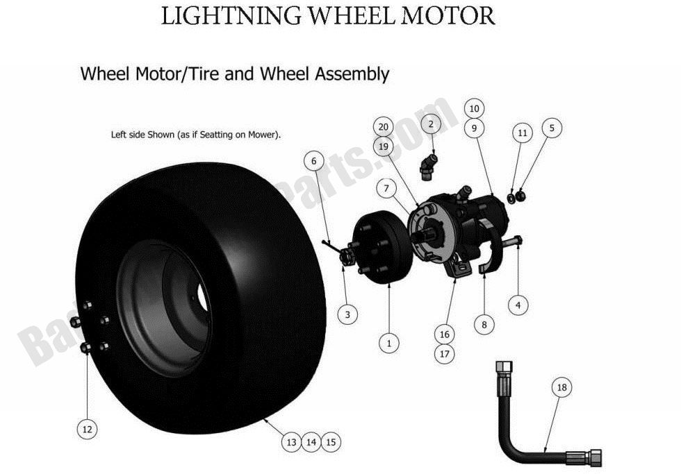 640 - Bad Boy Mower Parts Lookup > 2011 > Pup and Lightning > Wheel Motor - Lightning Models