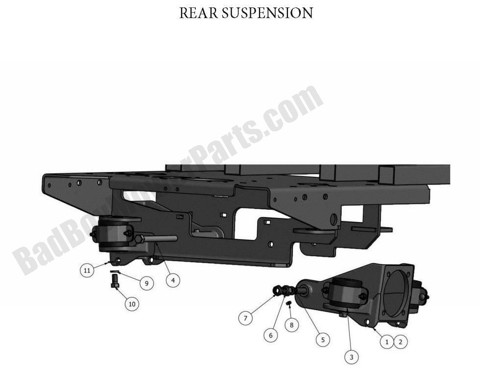 645 - Bad Boy Mower Parts Lookup > 2011 > Pup and Lightning > Rear Suspension