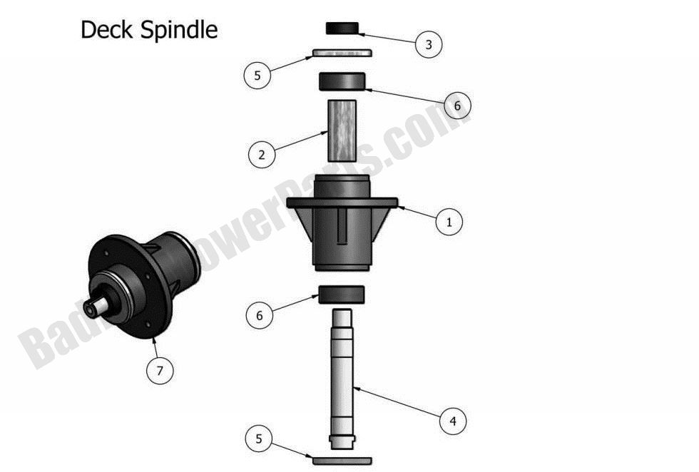 647 - Bad Boy Mower Parts Lookup > 2011 > Pup and Lightning > Deck Spindle