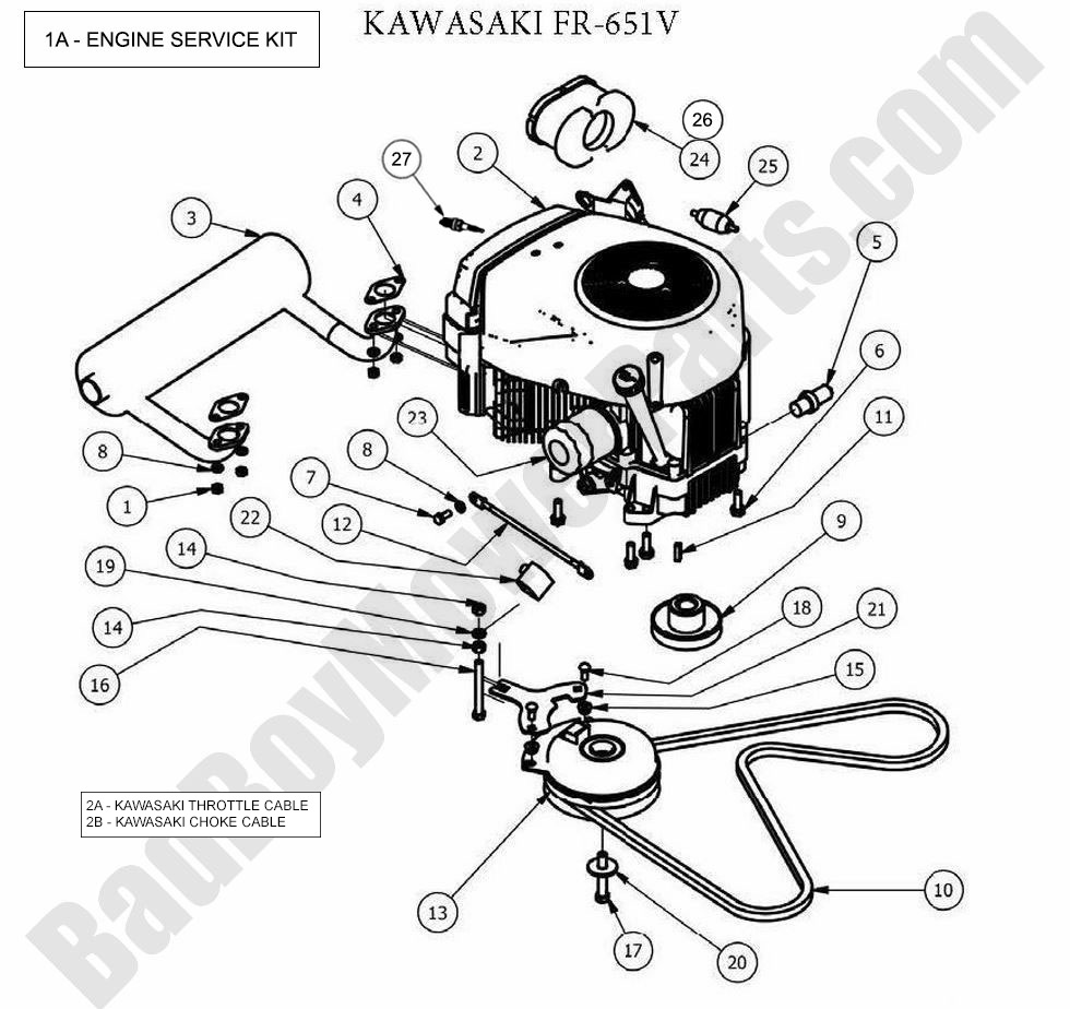 830 - Bad Boy Mower Parts Lookup > 2013 > MZ > Engine - Kawasaki FR651V