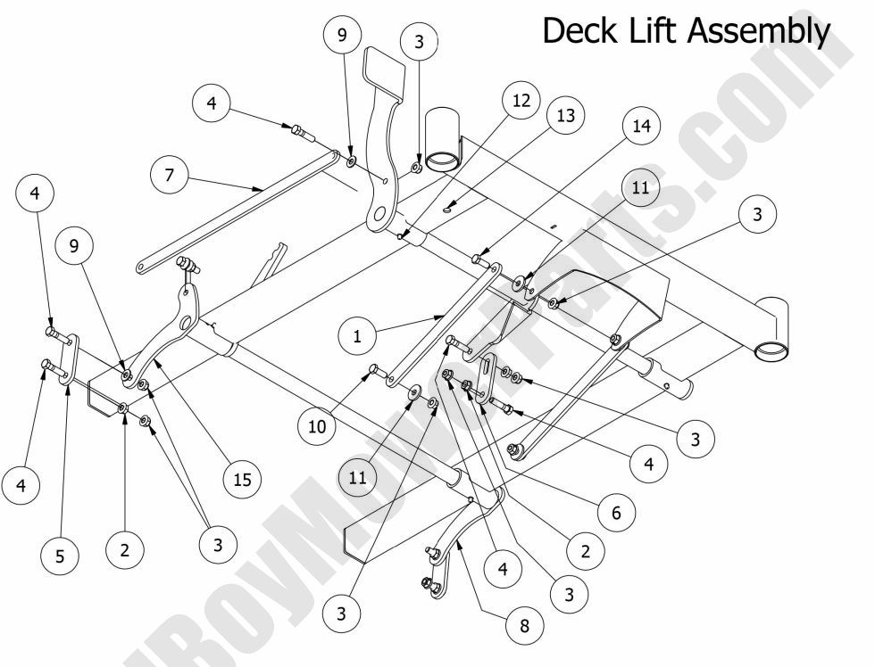 1191 - Bad Boy Mower Parts Lookup > 2015 > MZ > Deck Lift Assembly