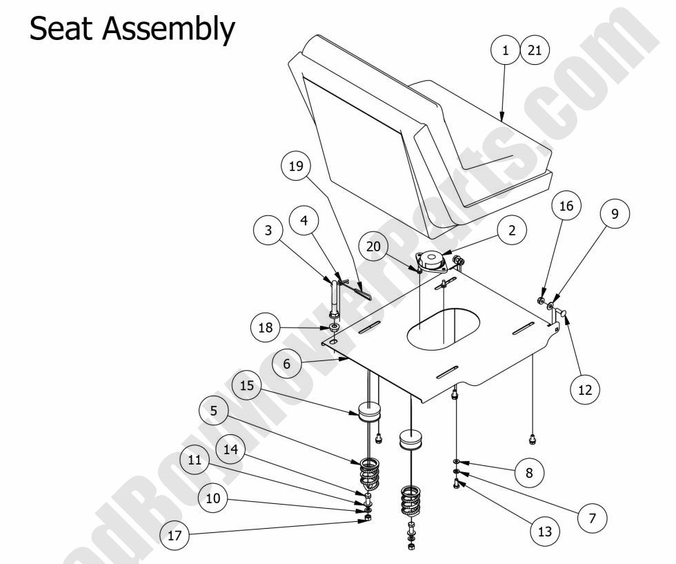 1193 - Bad Boy Mower Parts Lookup > 2015 > MZ > Seat Assembly