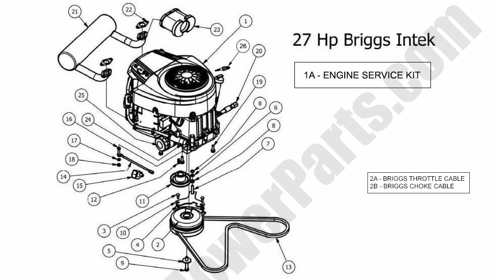 841 - Bad Boy Mower Parts Lookup > 2013 > MZ Magnum > Engine - Briggs 27HP