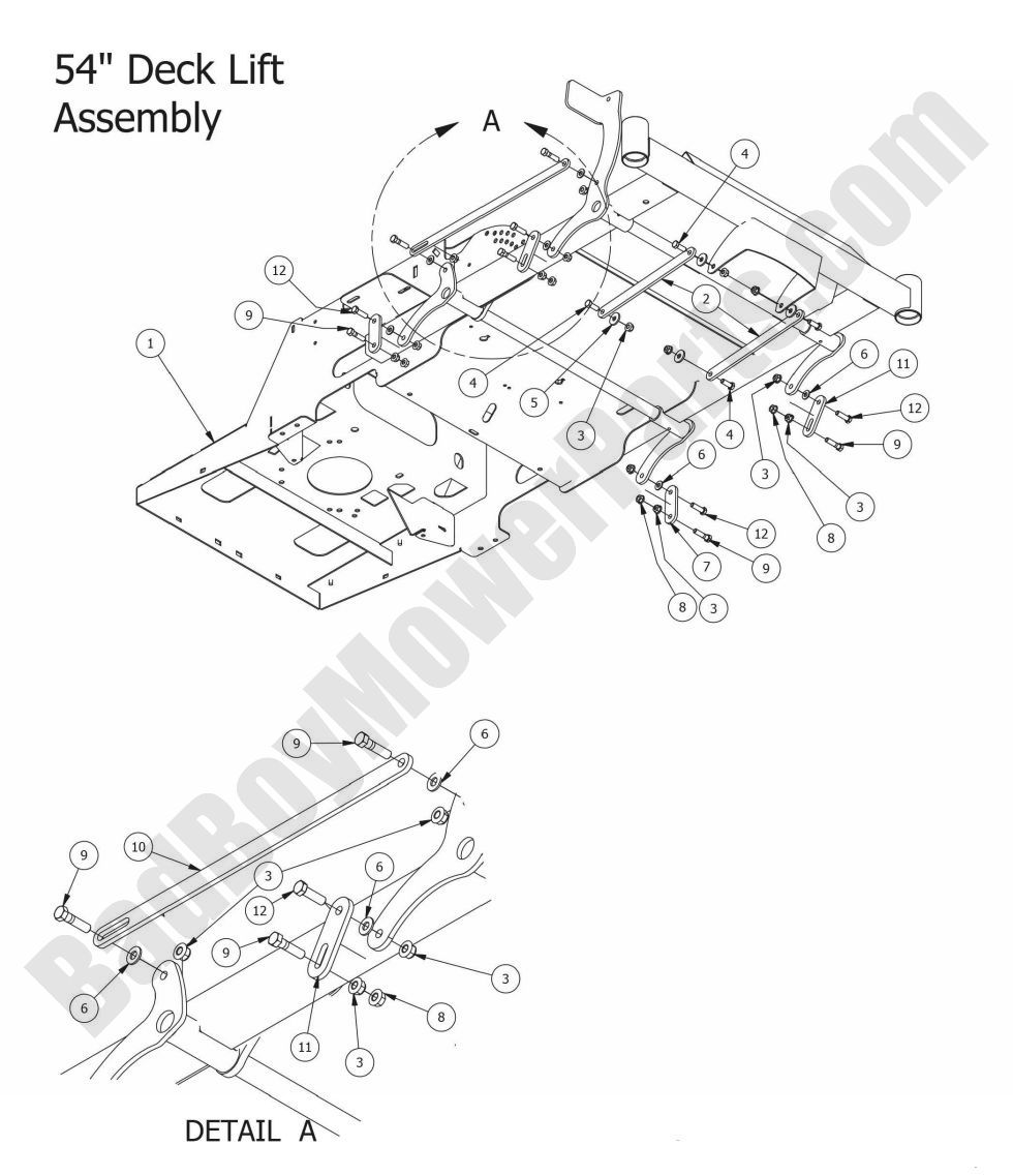 1206 - Bad Boy Mower Parts Lookup > 2015 > MZ Magnum > Deck Lift Assembly (54\" Deck)