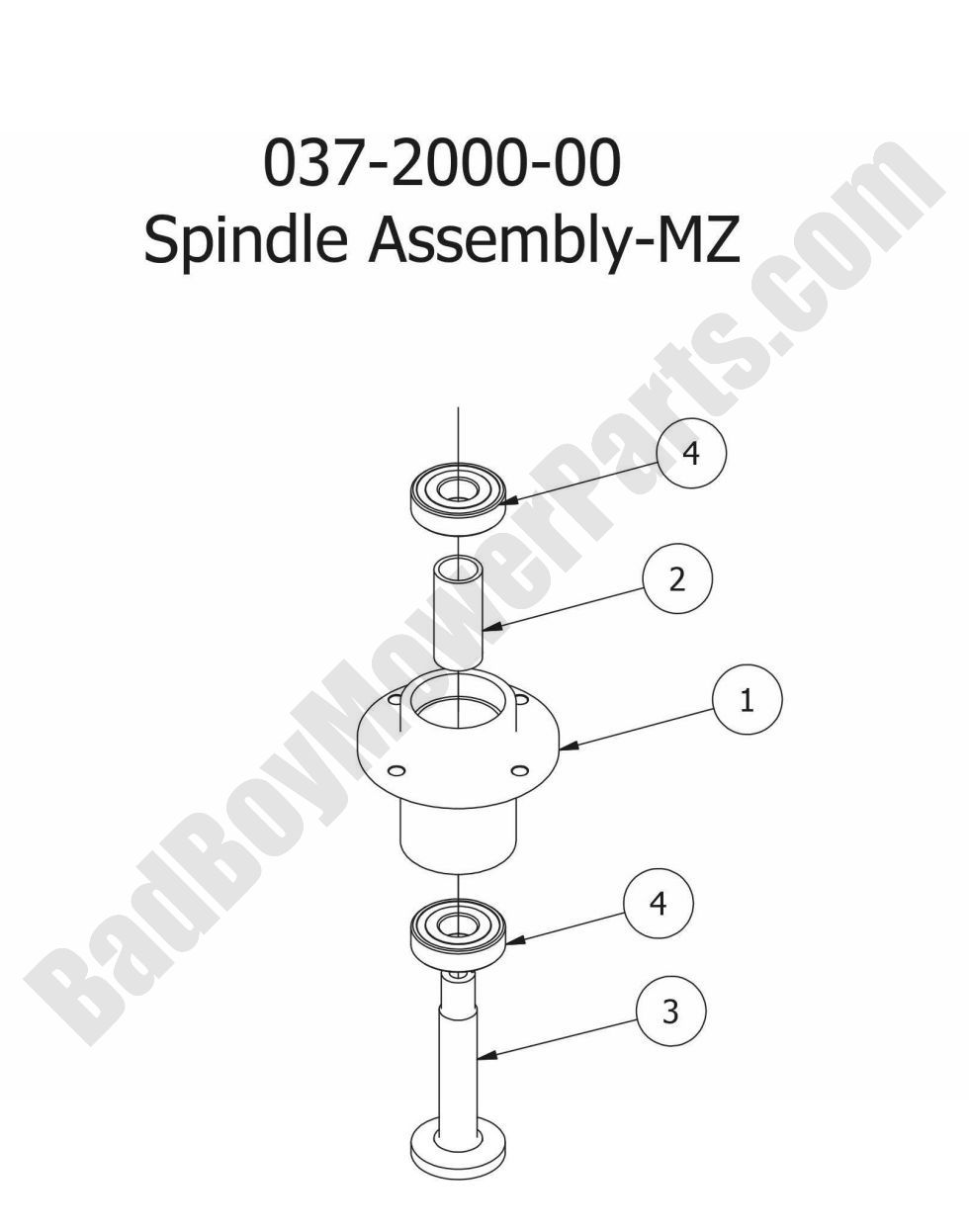 1215 - Bad Boy Mower Parts Lookup > 2015 > MZ Magnum > Spindle (Detail)