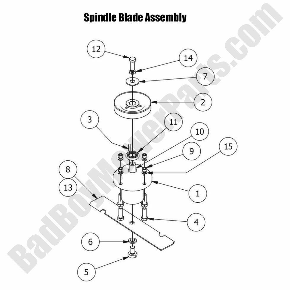 1211 - Bad Boy Mower Parts Lookup > 2015 > MZ Magnum > Spindle Assembly