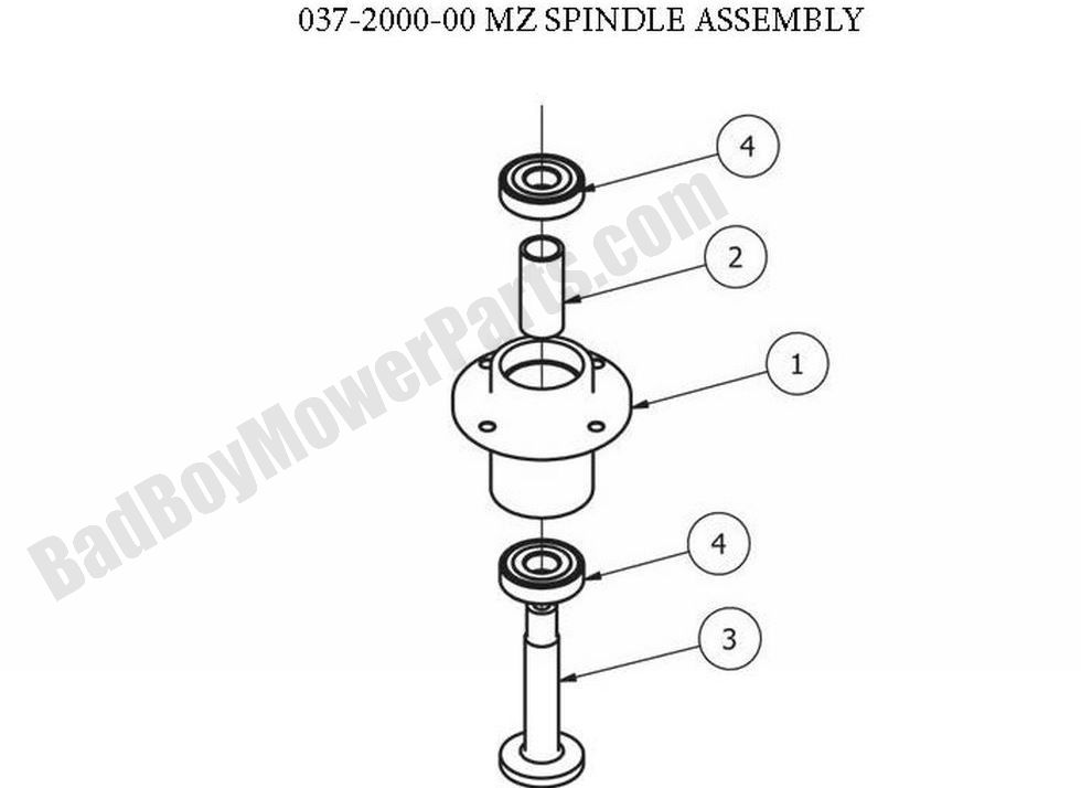 1110 - Bad Boy Mower Parts Lookup > 2011 > MZ > Spindle Assembly