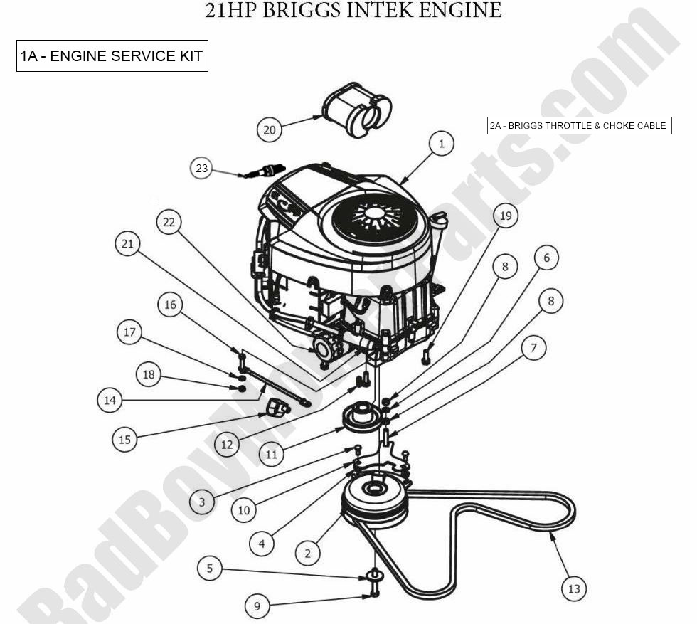 719 - Bad Boy Mower Parts Lookup > 2012 > MZ > Engine - Briggs 21HP