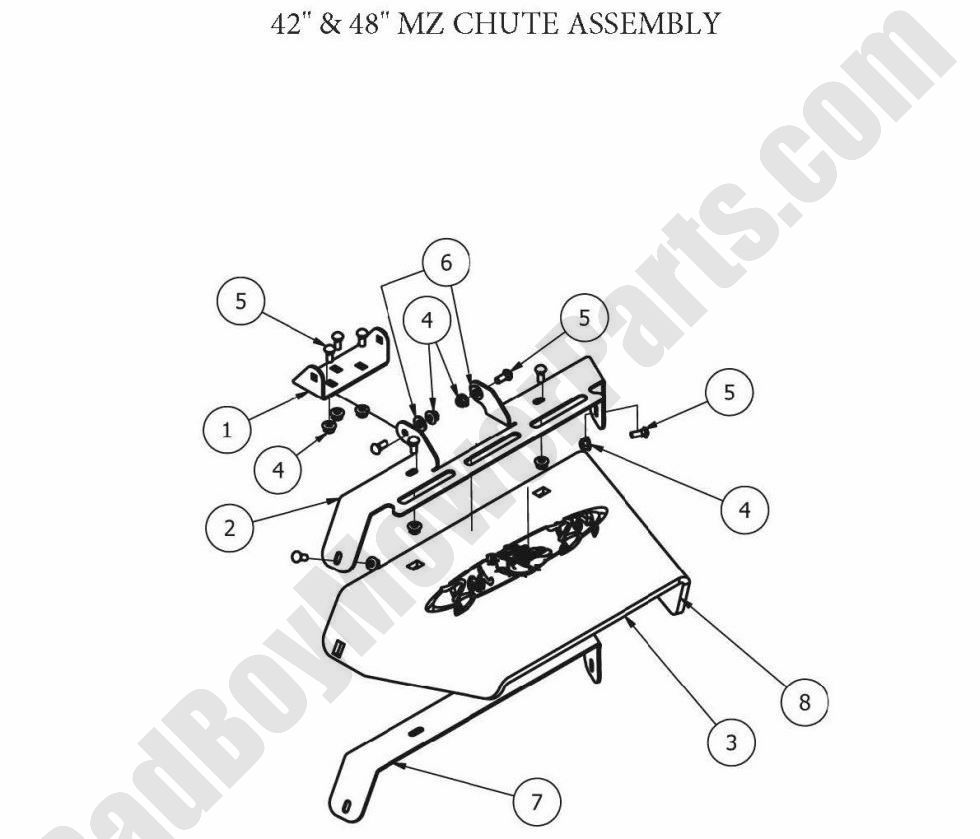 721 - Bad Boy Mower Parts Lookup > 2012 > MZ > 42\" & 48\" Chute Assembly