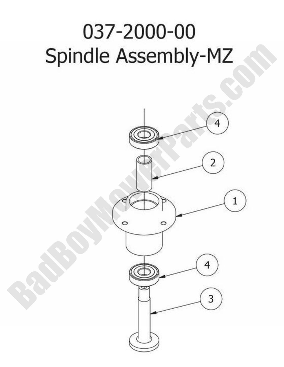 969 - Bad Boy Mower Parts Lookup > 2014 > MZ > Spindle Assembly
