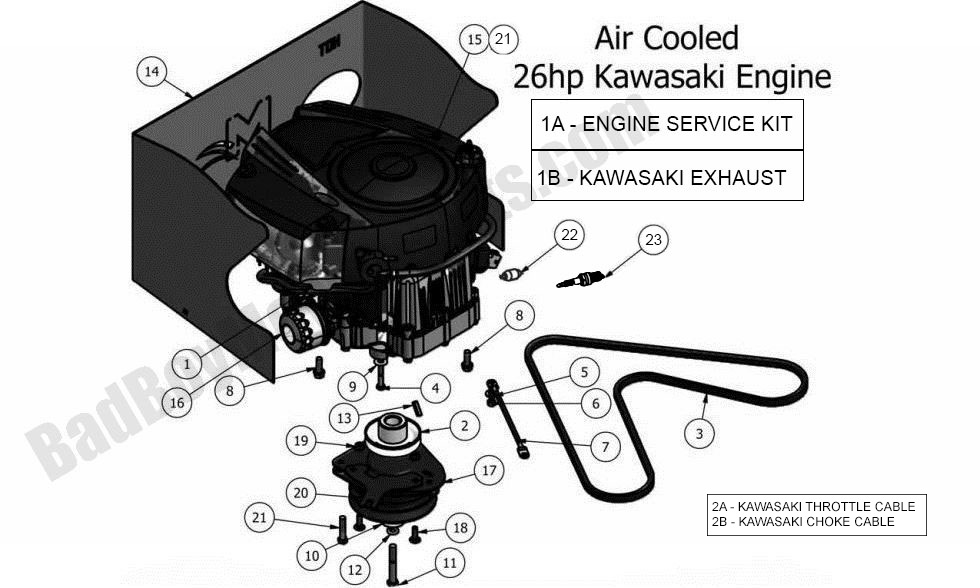 650 - Bad Boy Mower Parts Lookup > 2011 > MZ > Engine - Kawasaki 26HP
