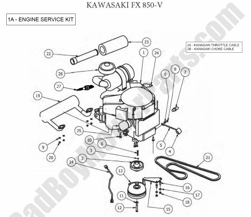 759 - Bad Boy Mower Parts Lookup > 2012 > Outlaw XP > Engine - Kawasaki FX850