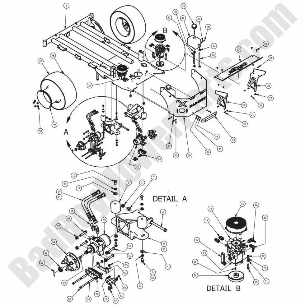 881 - Bad Boy Mower Parts Lookup > 2013 > Outlaw XP > Wheel Motor