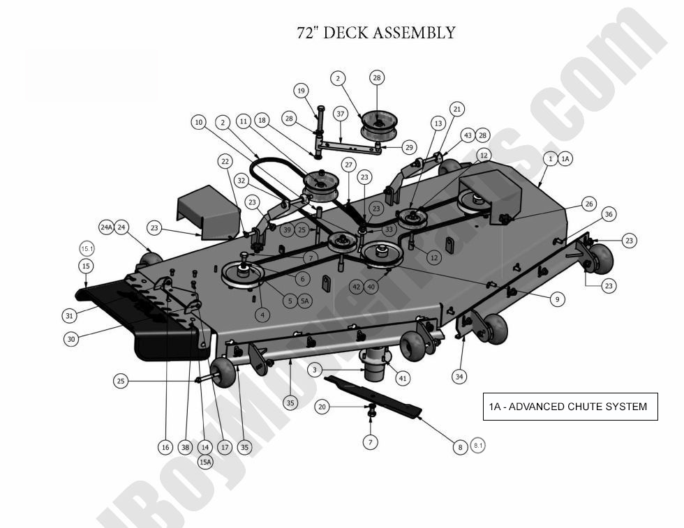 552 - Bad Boy Mower Parts Lookup > 2010 > Outlaw & Outlaw Extreme > 72\" Deck Assembly