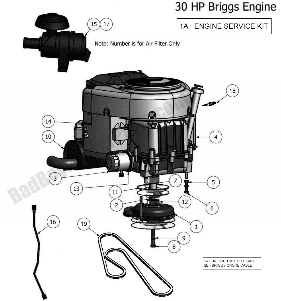 661 - Bad Boy Mower Parts Lookup > 2011 > Outlaw & Outlaw Extreme > Engine - Briggs 30HP