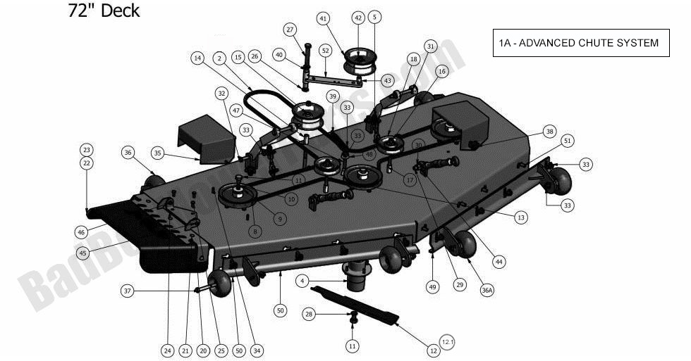 666 - Bad Boy Mower Parts Lookup > 2011 > Outlaw & Outlaw Extreme > 72\" Deck Assembly