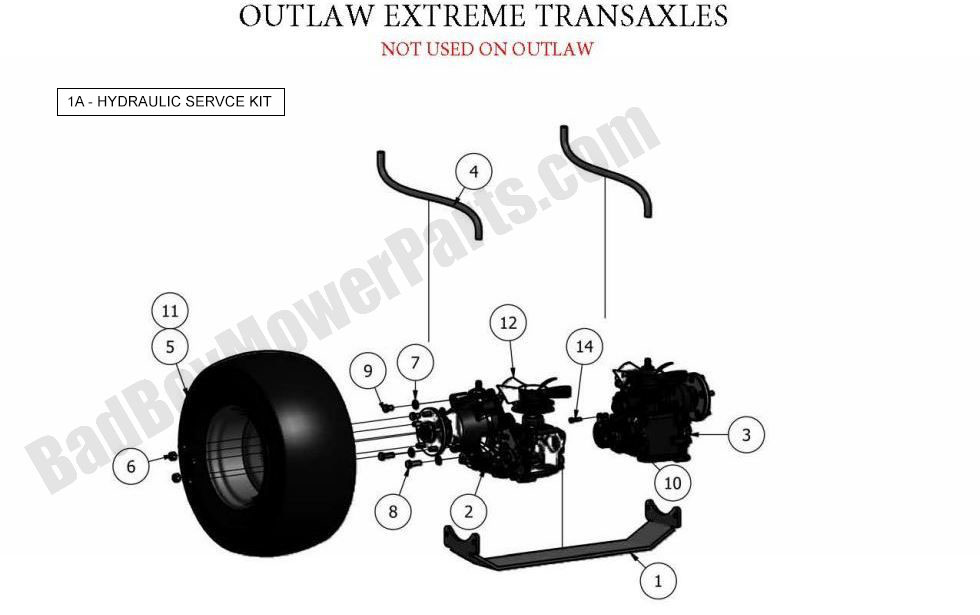 675 - Bad Boy Mower Parts Lookup > 2011 > Outlaw & Outlaw Extreme > Transaxle (Extreme)