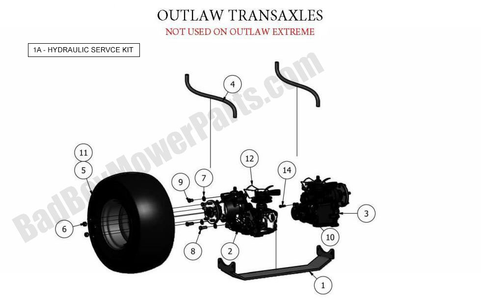 676 - Bad Boy Mower Parts Lookup > 2011 > Outlaw & Outlaw Extreme > Transaxle (Outlaw)