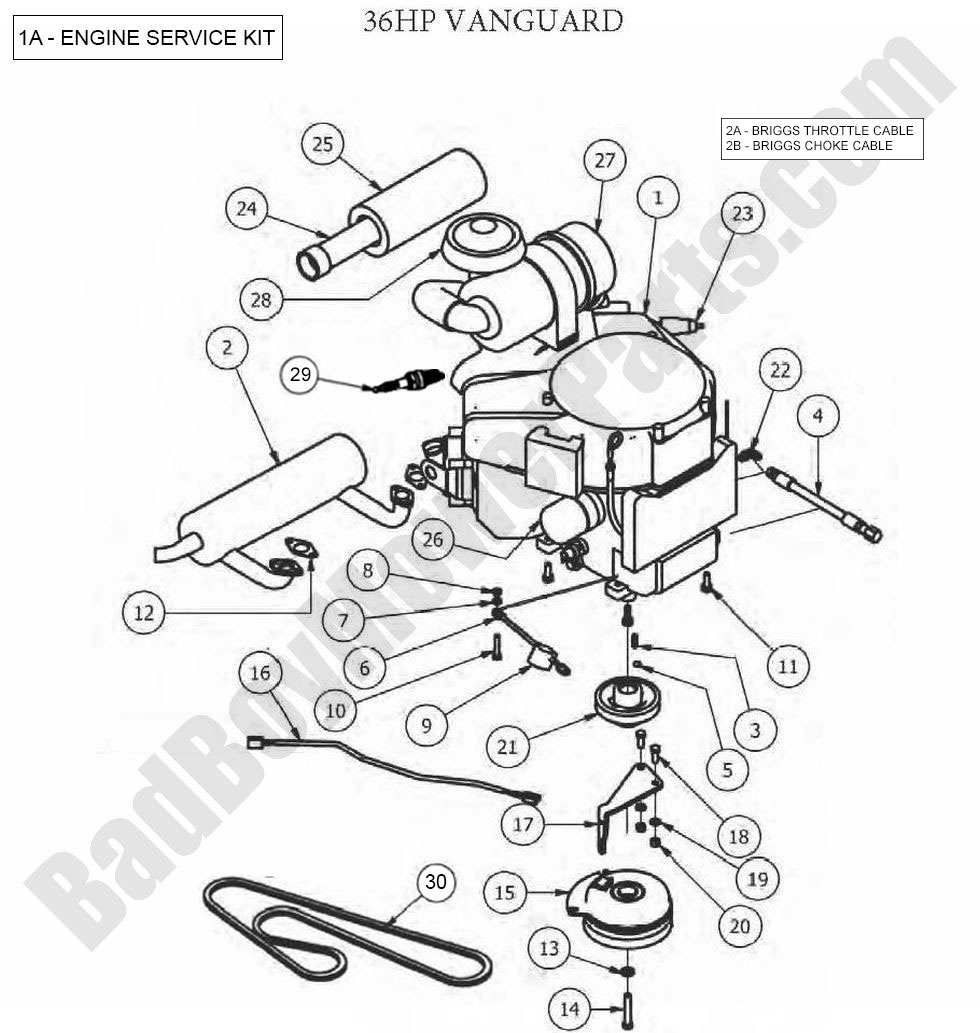 736 - Bad Boy Mower Parts Lookup > 2012 > Outlaw & Outlaw Extreme > Engine - Vanguard 36HP