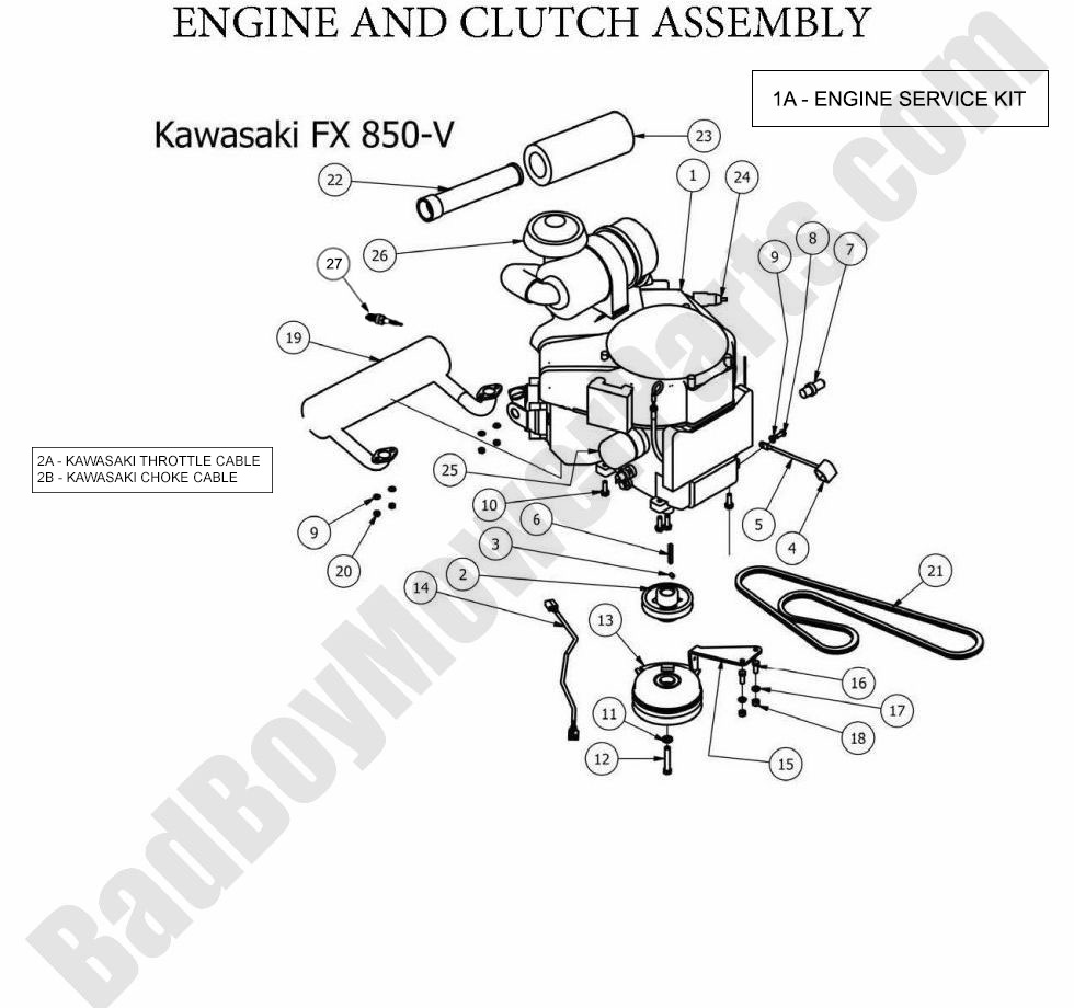 861 - Bad Boy Mower Parts Lookup > 2013 > Outlaw & Outlaw Extreme > Engine - Kawasaki FX850