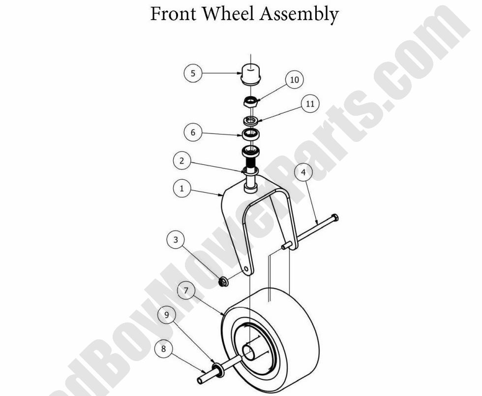 865 - Bad Boy Mower Parts Lookup > 2013 > Outlaw & Outlaw Extreme > Front Wheel Assembly