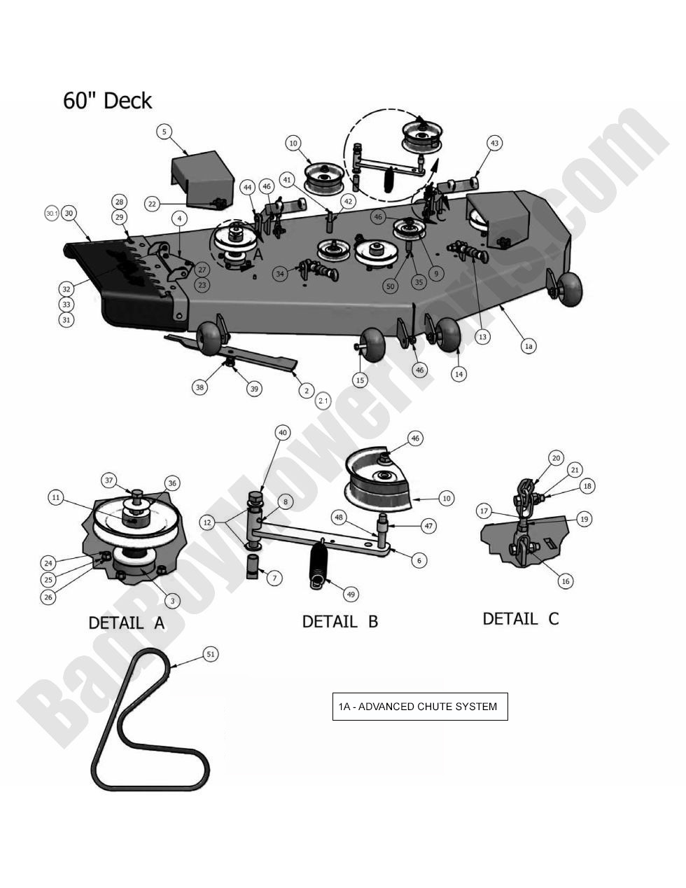565 - Bad Boy Mower Parts Lookup > 2010 > Pup and Lightning > 60\" Deck Assembly