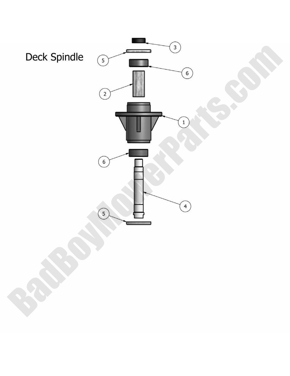 569 - Bad Boy Mower Parts Lookup > 2010 > Pup and Lightning > Deck Spindle