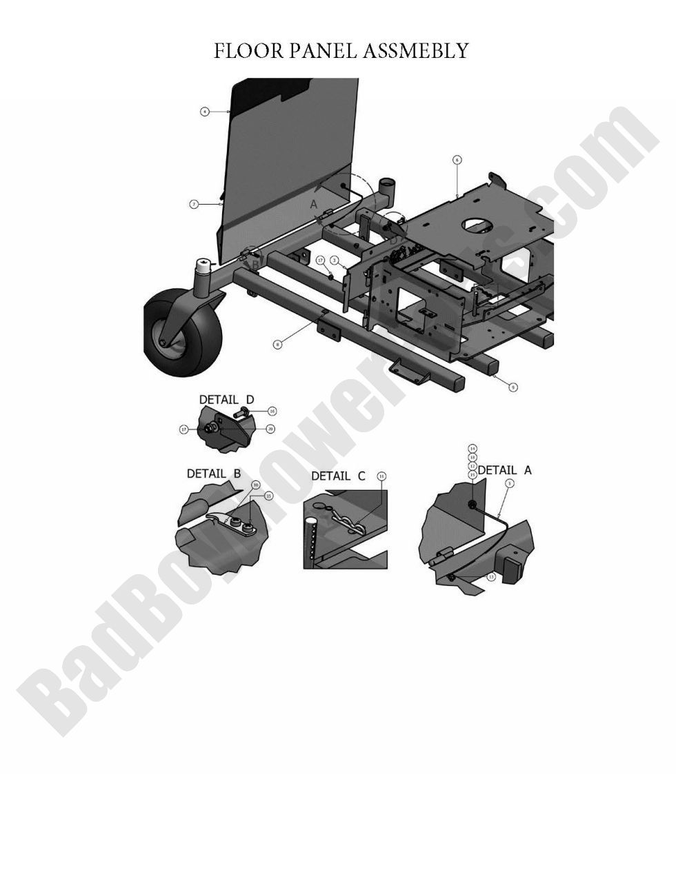 572 - Bad Boy Mower Parts Lookup > 2010 > Pup and Lightning > Floor Panel