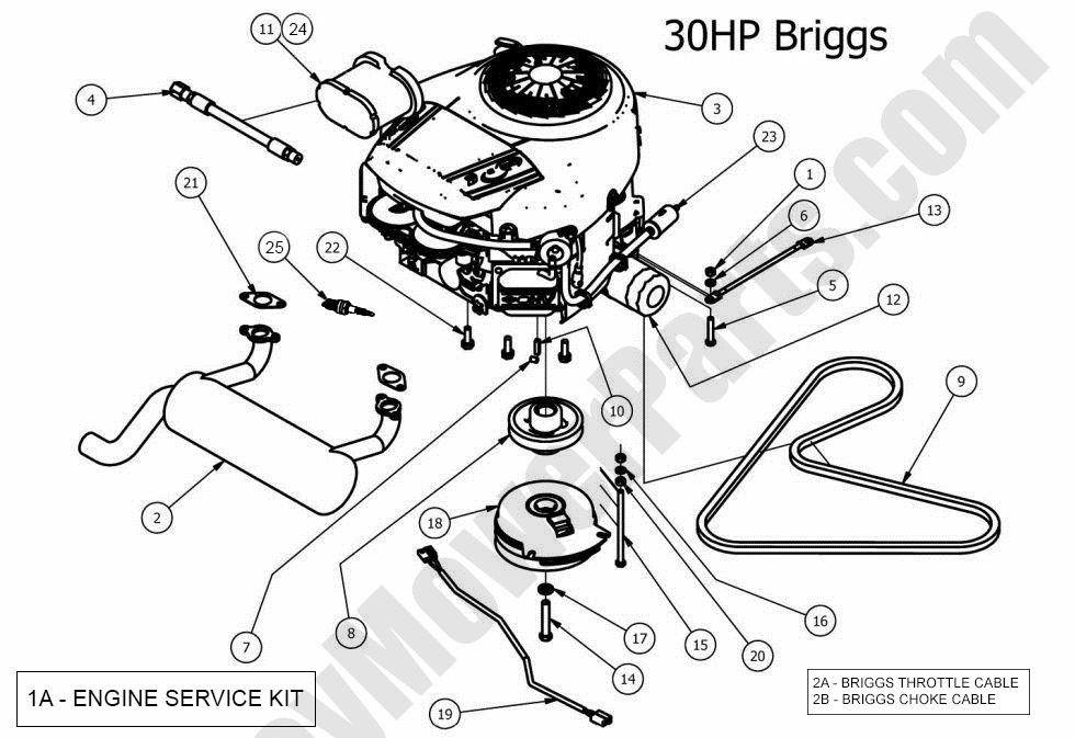 762 - Bad Boy Mower Parts Lookup > 2012 > Stand-On > Engine - Briggs 30HP