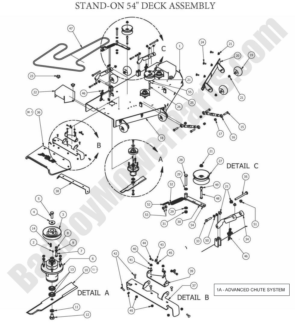 764 - Bad Boy Mower Parts Lookup > 2012 > Stand-On > 54\" Deck Assembly