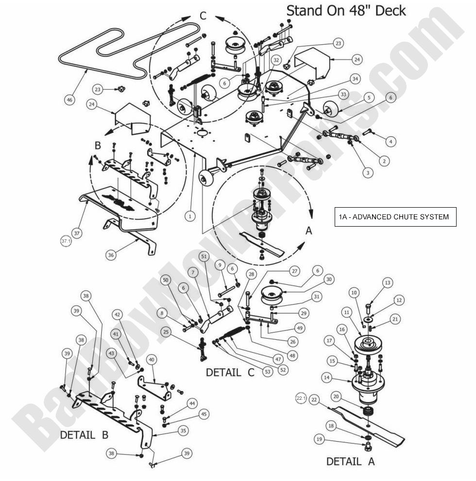882 - Bad Boy Mower Parts Lookup > 2013 > Stand-On > 48\" Deck Assembly