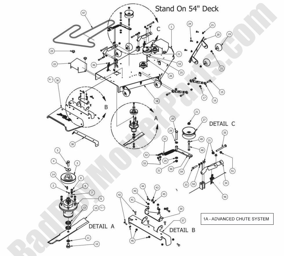 883 - Bad Boy Mower Parts Lookup > 2013 > Stand-On > 54\" Deck Assembly