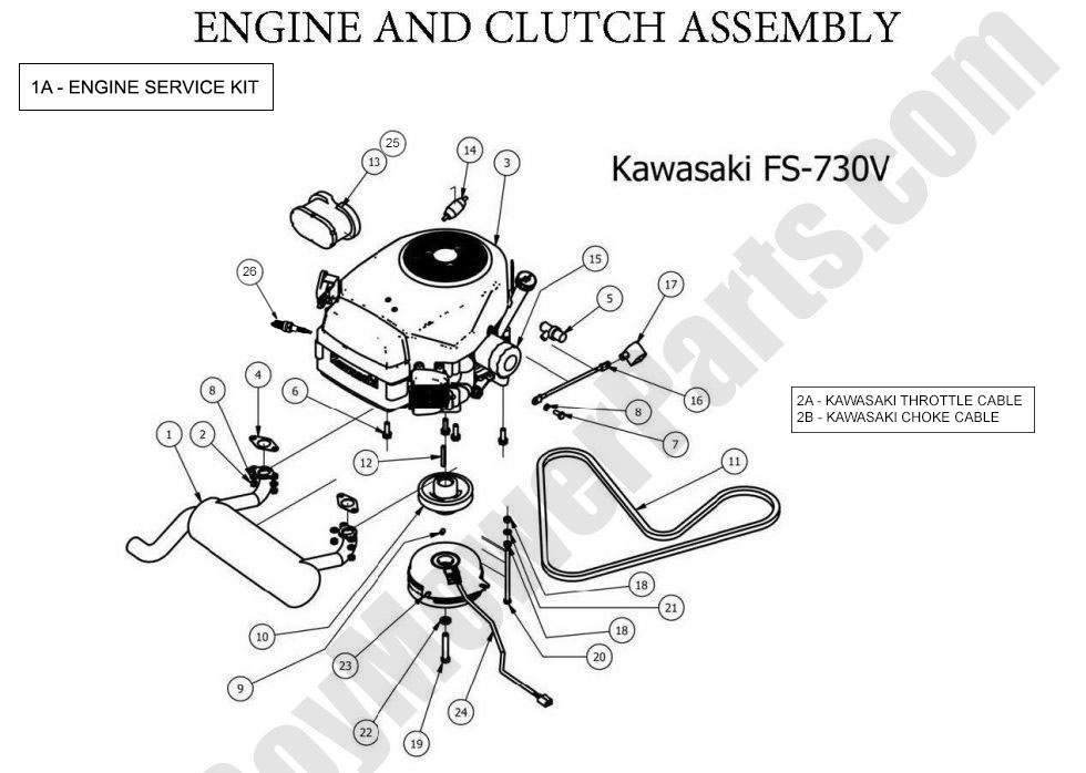 889 - Bad Boy Mower Parts Lookup > 2013 > Stand-On > Engine - Kawasaki FS730