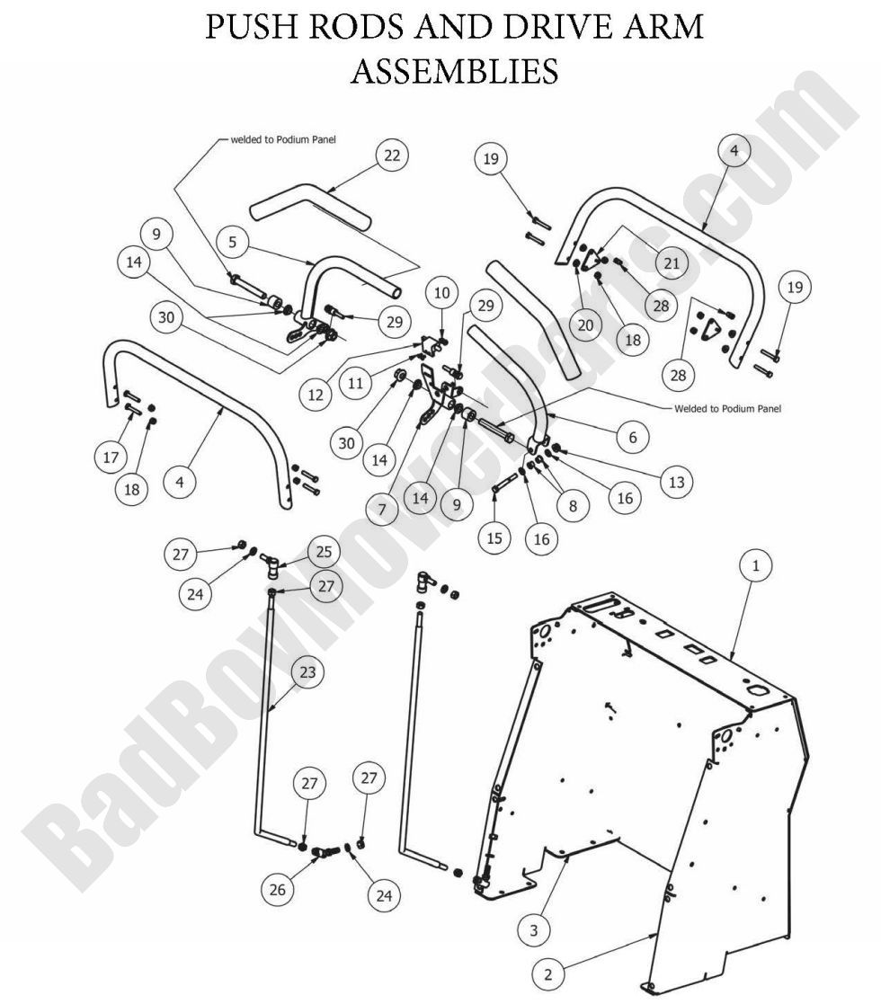 892 - Bad Boy Mower Parts Lookup > 2013 > Stand-On > Drive Arms