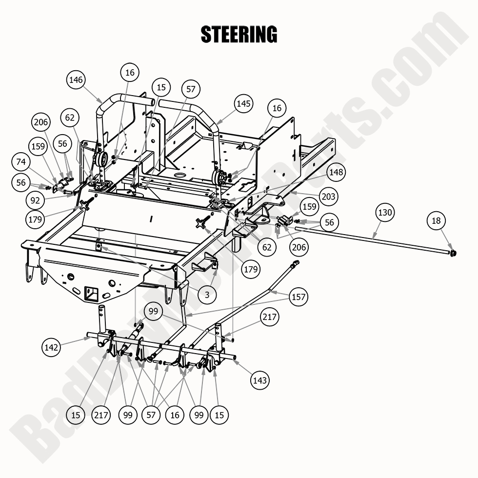 2419 - Bad Boy Mower Parts Lookup > 2020 > Renegade - Gas > Steering