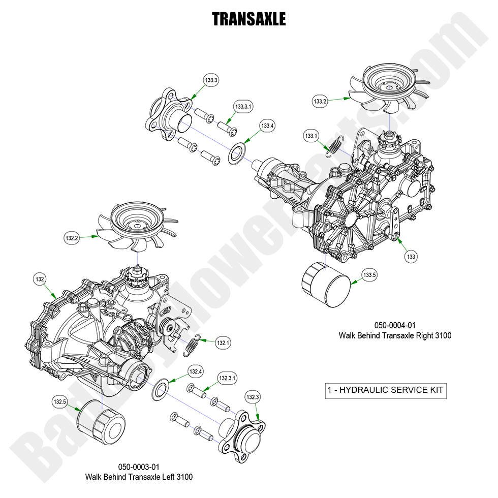 3261 - Bad Boy Mower Parts Lookup > 2023 > Walk Behind > Transaxles