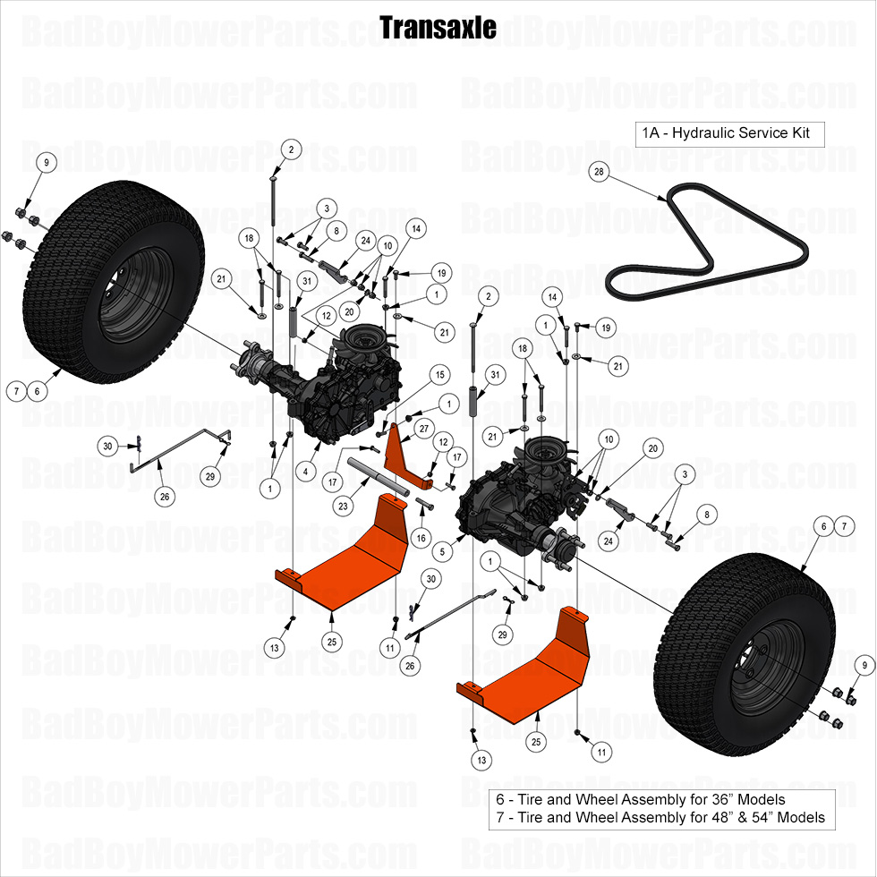 3816 - Bad Boy Mower Parts Lookup > 2025 > Raider > Transaxles