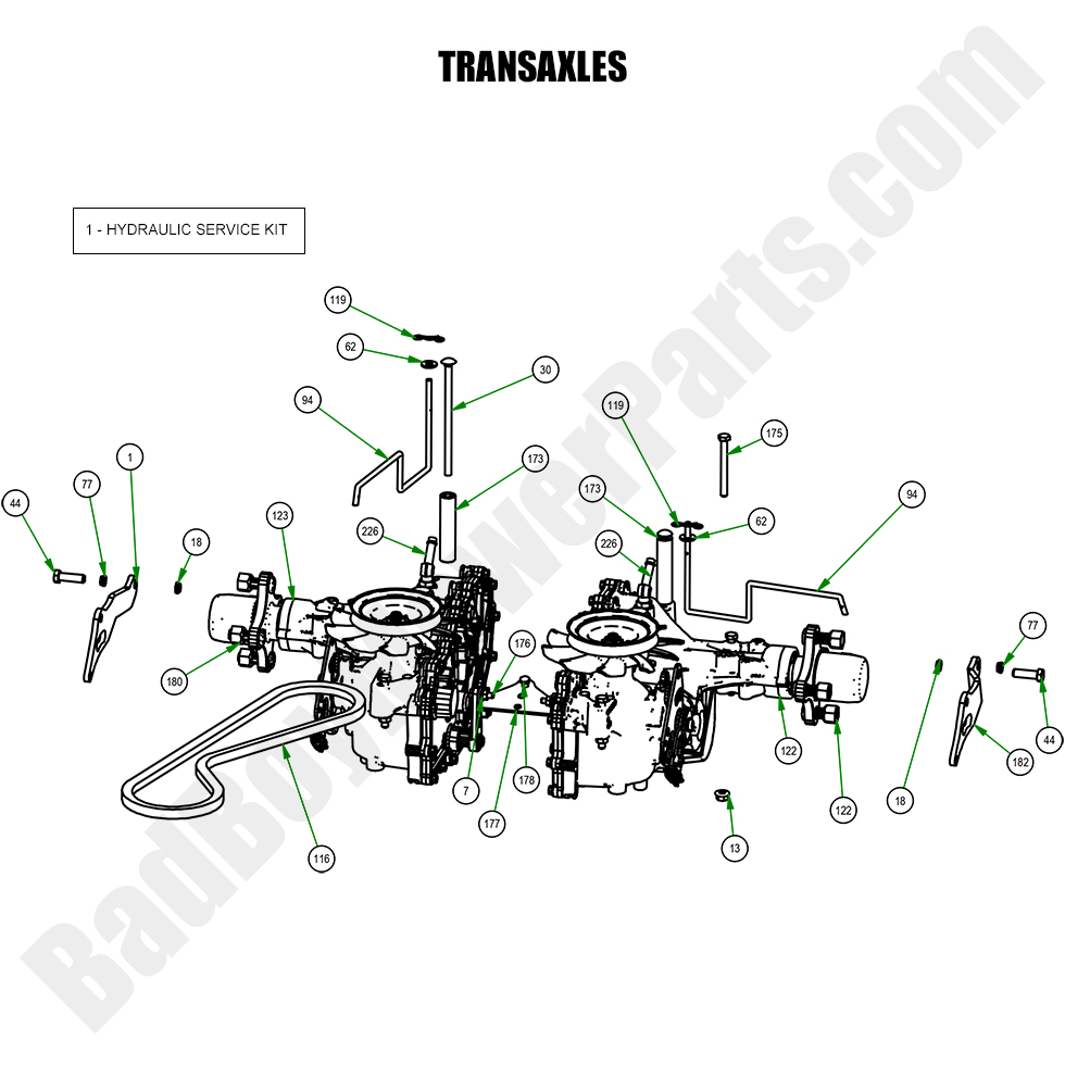 3293 - Bad Boy Mower Parts Lookup > 2023 > Revolt SD > Transaxles