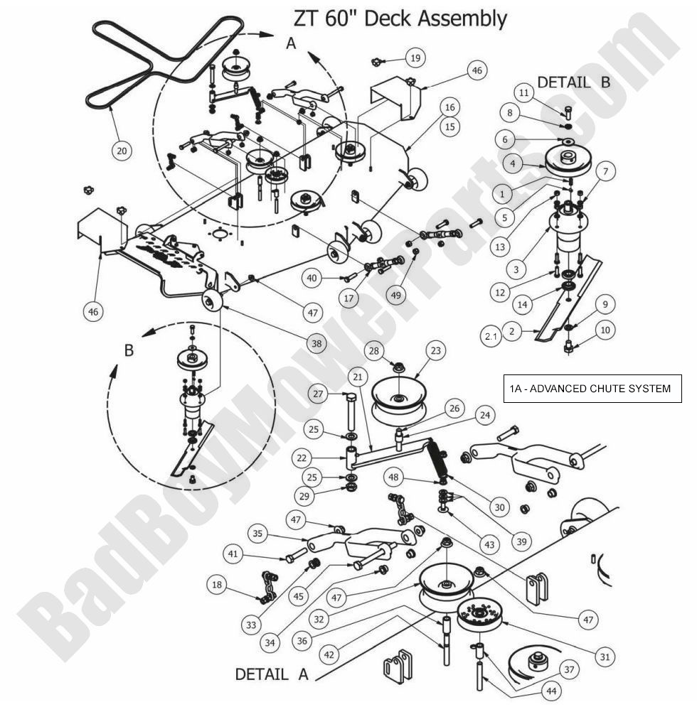 897 - Bad Boy Mower Parts Lookup > 2013 > ZT Elite > 60\" Deck Assembly