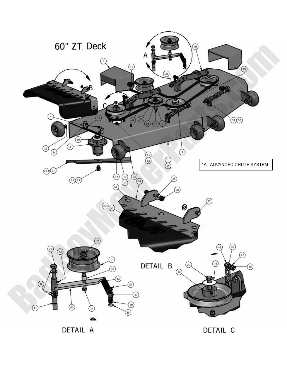 581 - Bad Boy Mower Parts Lookup > 2010 > ZT > 60\" Deck Assembly